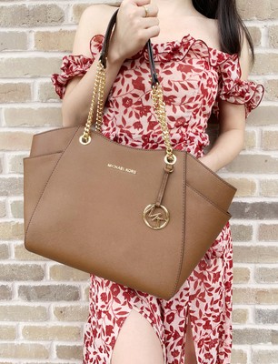 michael kors women's jet set travel large chain shoulder bolsa