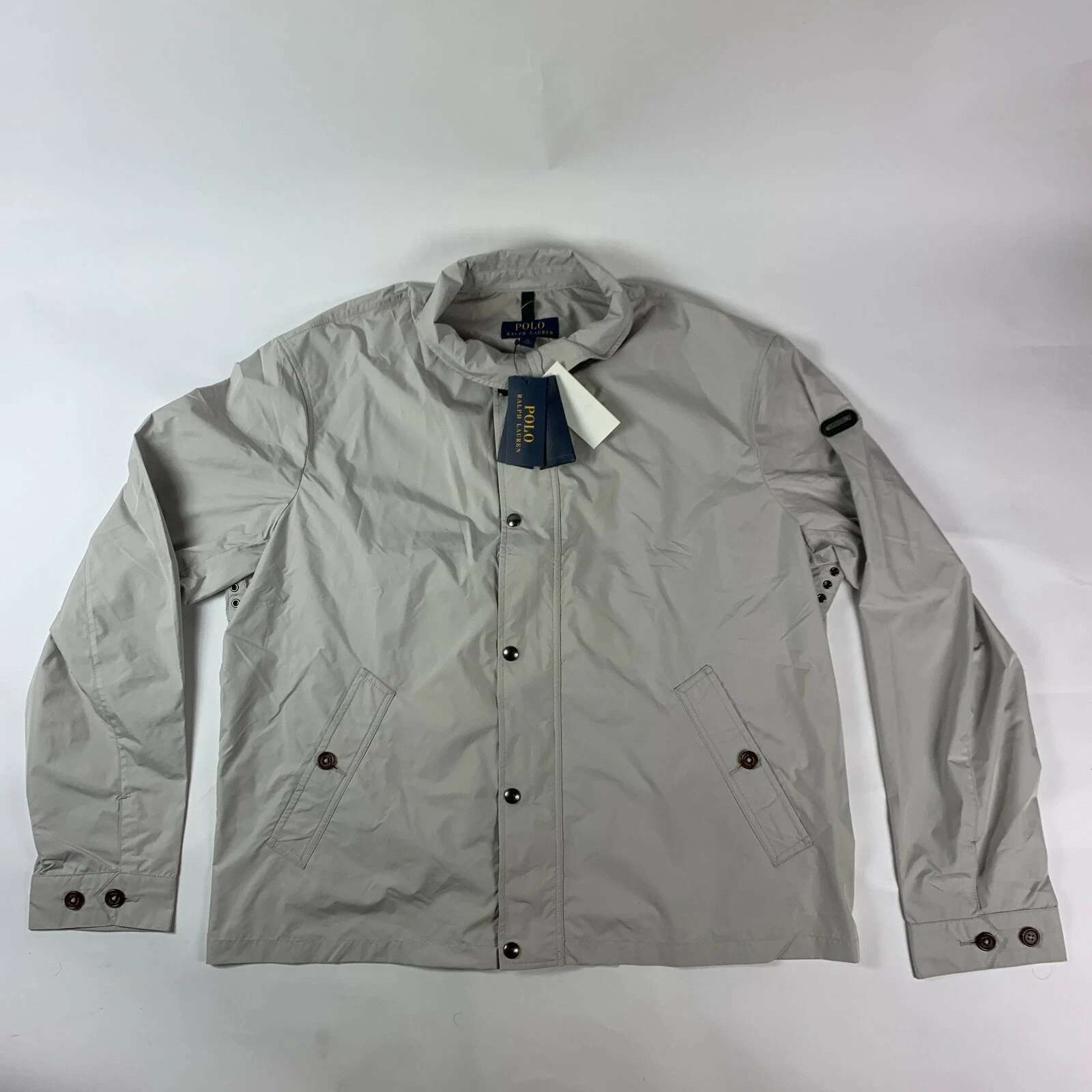 $348 Polo Ralph Lauren Men Packable Windbreaker Classic Jacket Dove Gray Size XL