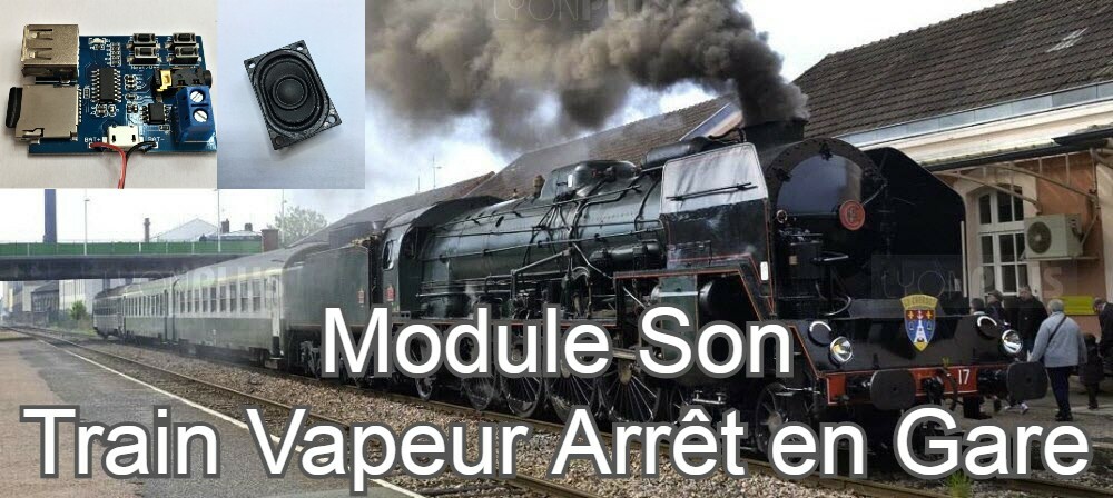 Module Sonore Train Vapeur Gare Décor Ferroviaire HO N Audio 5V