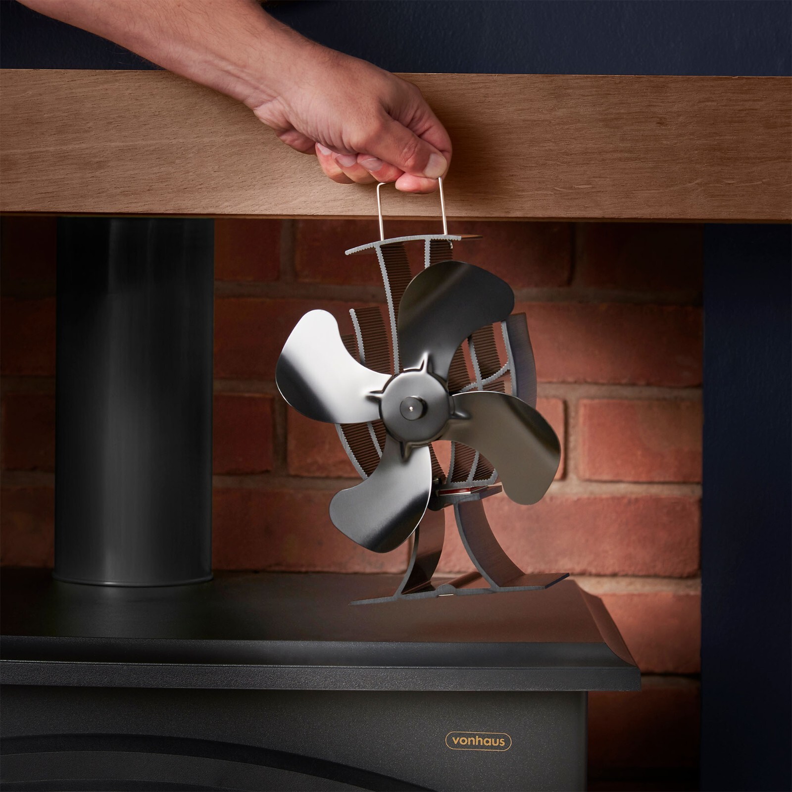 VonHaus 14/061 Wood Stove Fan Black for sale online eBay