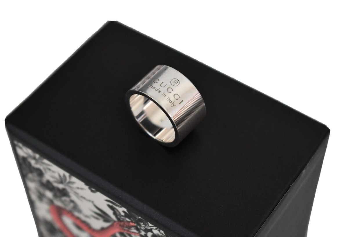🆕️ Authentic GUCCI TRADEMARK .925 STERLING SILVER Wide 🆕️ Authentic GUCCI TRADEMARK .925 STERLING SILVER Wide
