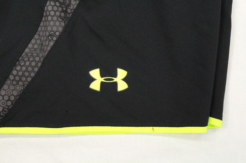 Large Men’s Under Armour Loose Fit Shorts Black Neon Green - Picture 3 of 9