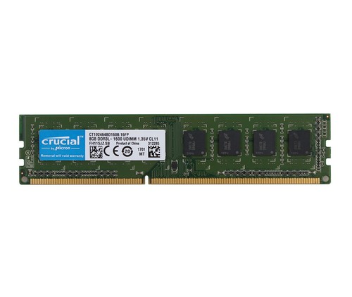 Crucial 32GB 4x 8GB DDR3 1600MHz PC3L 12800U Memory RAM DIMM Desktop 8 GB PC3 - Picture 3 of 8