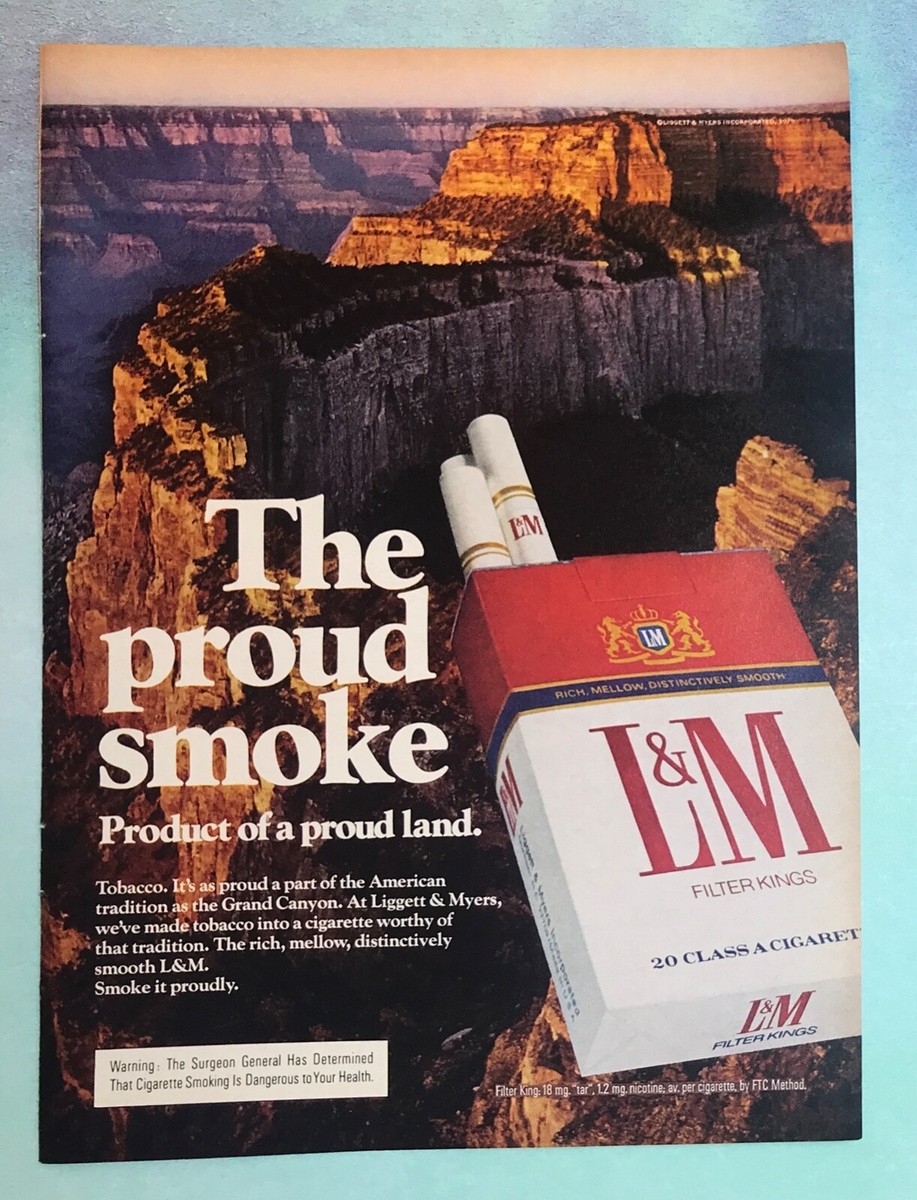 1975 L&M Cigarettes Ad - Grand Canyon - Proud Smoke | UK Australia