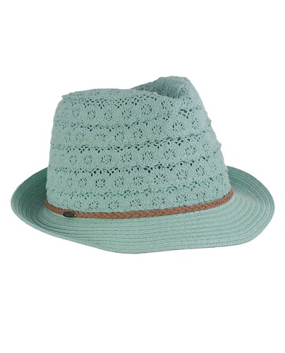 C.C Children's Brown Braided Trim Spring Summer Cotton Lace Vented Fedora CC Hat - Picture 4 of 36
