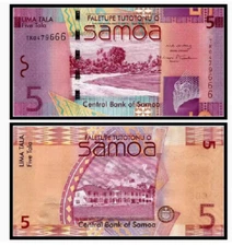2008 Samoa 5 Tala P-38a NEW UNC Banknote