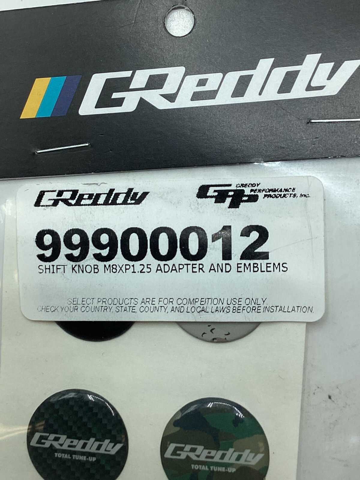 (QTY 1) GReddy 99900012 Shift Knob M8XP1.25 Adapter and Emblems eBay