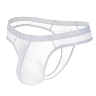 Men's Sexy Ice Silk Underwear G String Thong Underpants Translucent Briefs