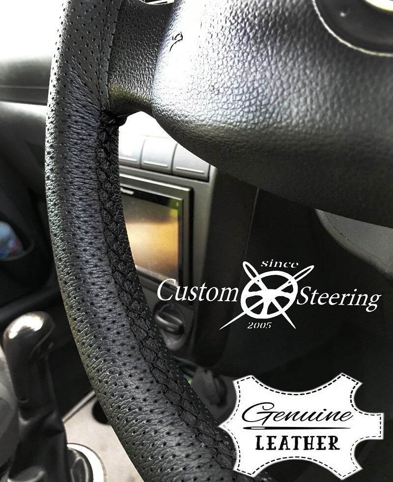 Housse De Volant En Cuir Beige Pour Land Rover Discovery 2 (1999-2004) - Double Couture Blanche - Neuf