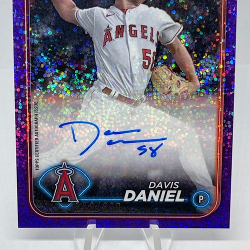 2024 TOPPS CHROME DAVIS DANIEL ROOKIE PURPLE SPARKLE AUTOGRAPH #’D /299 ANGELS - Picture 2 of 5