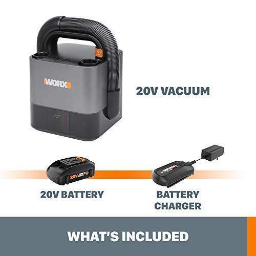 WORX WX030L 20V Power Share Cordless Cube Vac Compact Vacuum, Black