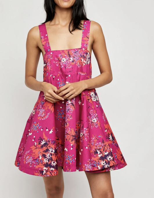 open lace back dress Free People Pink Floral Print Smocked Bodice Maxi Dress NWT- Size XS