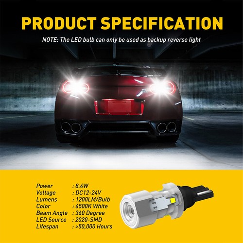 2X Super White T10 194 168 W5W 2825 LED License Plate Interior Light Bulb 6500K - Picture 6 of 11