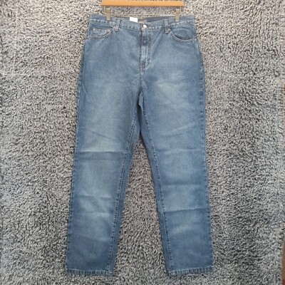 NEW Kate Hill Jeans Women 14 Blue Straight Leg Classic Fit High Rise Denim