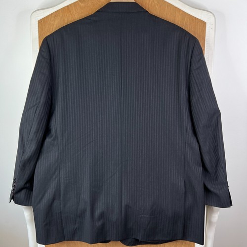 Pronto Uomo Suit Mens 48R Gray Striped 2 Button 100% Wool Moores Couture 42x29 - Picture 14 of 23