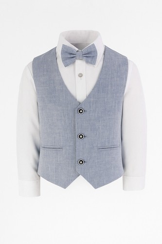 Sirri Baby & Jungen Baumwolle Leinen Weste Anzug 4-teiliges Hochzeitsset Neugeborene bis 8 Jahre - Bild 19 von 50