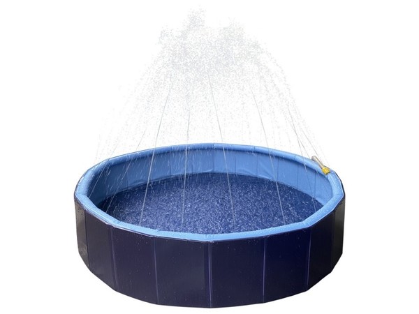 Dobar Hunde Pool Mit Sprinkler Ø80 X 20 FüR Kleine Hunde Planschbecken Faltbar-image