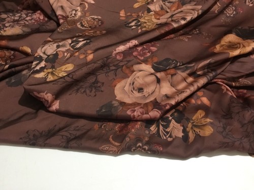 NEW Gorgeous High Class Soft Satin Floral Print Fabric - Picture 6 of 7
