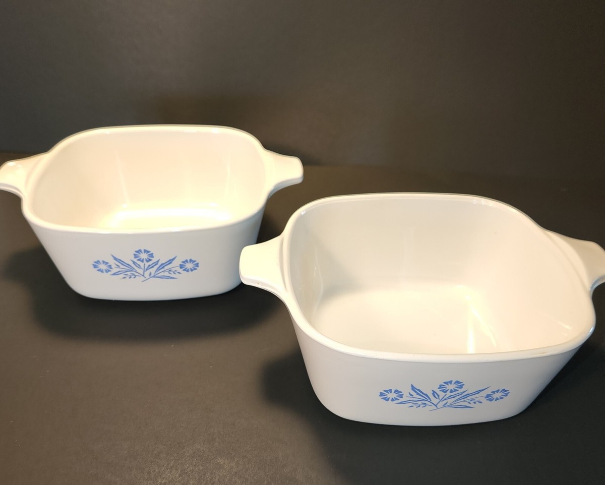 Vintage Corning Ware 1958 Blue Cornflower small casserole dishes