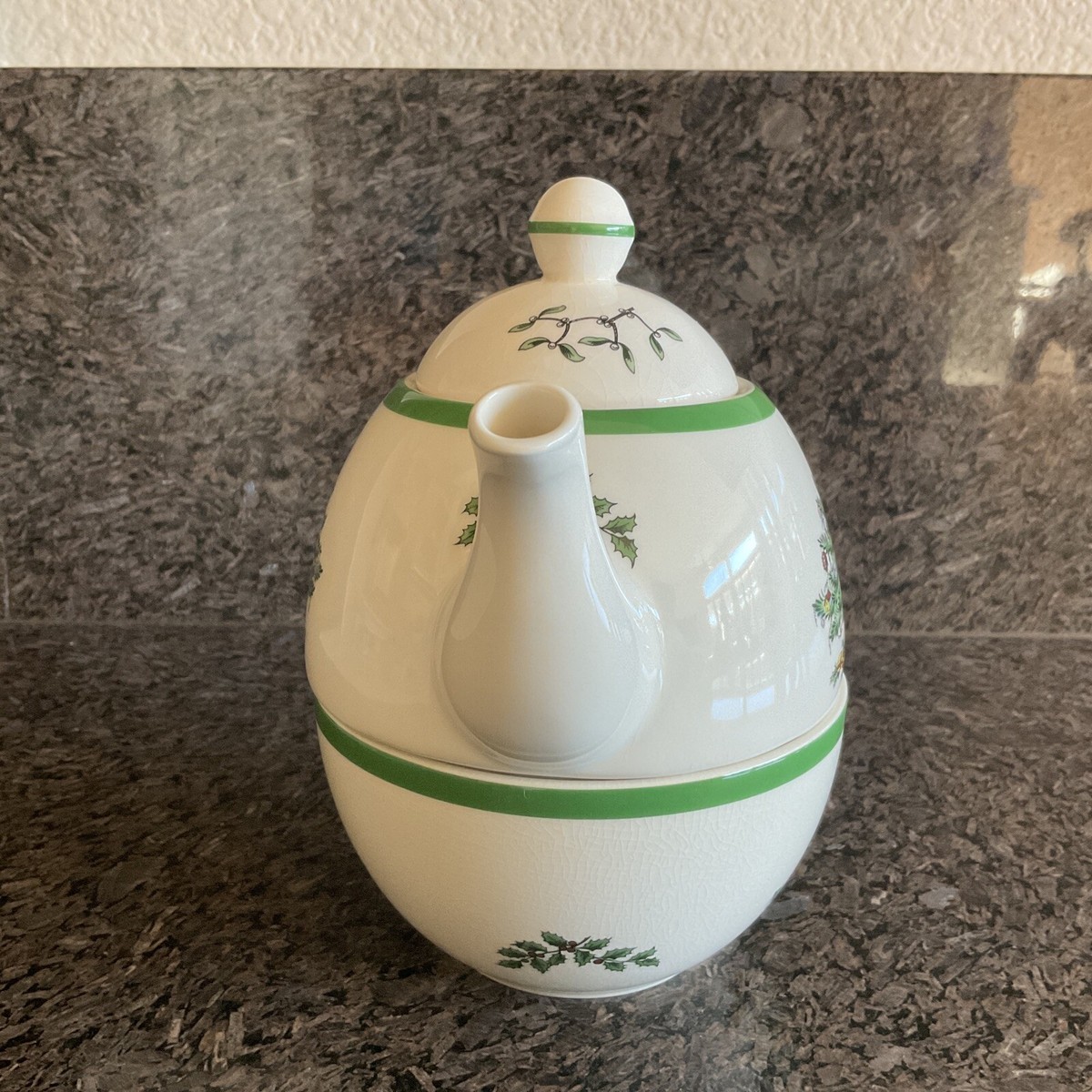 SPODE Christmas Tree Cheer Tea For One *Teapot and Cup *3 Piece