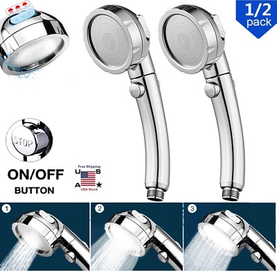 #ad 2× High Pressure 3 Mode Shower Head Handheld Water Saving Filtration Showerhead $14.99