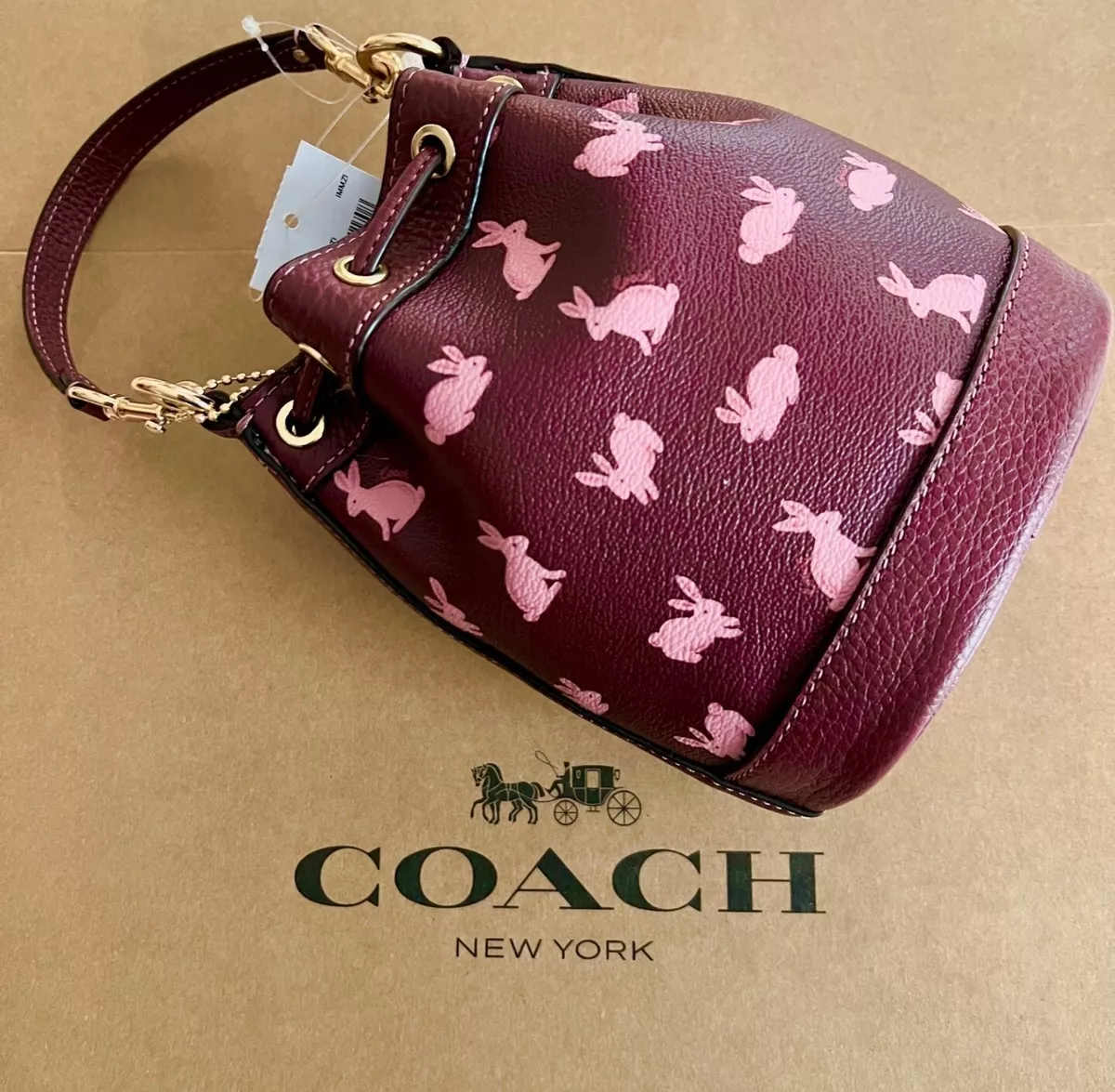 COACH®  Lunar New Year Mini Dempsey Bucket Bag With Rabbit Print