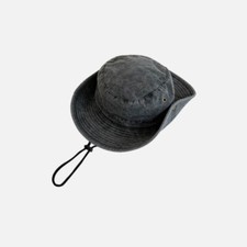 Men Denim Bucket Hat Outdoor Casual Fishing Hiking Sun Cap with Rope Summer