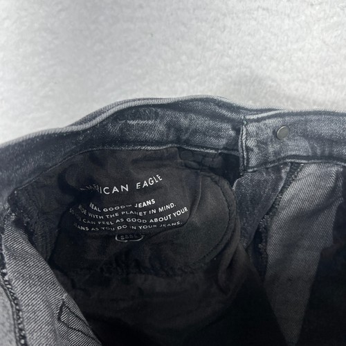 American Eagle Jeans Womens 6 (28x30) Black Mom Jean Preppy Denim Distressed - Picture 9 of 12