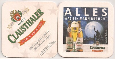 Clausthaler Premium alkoholfrei - Bierdeckel ''Alles was ein Mann braucht''