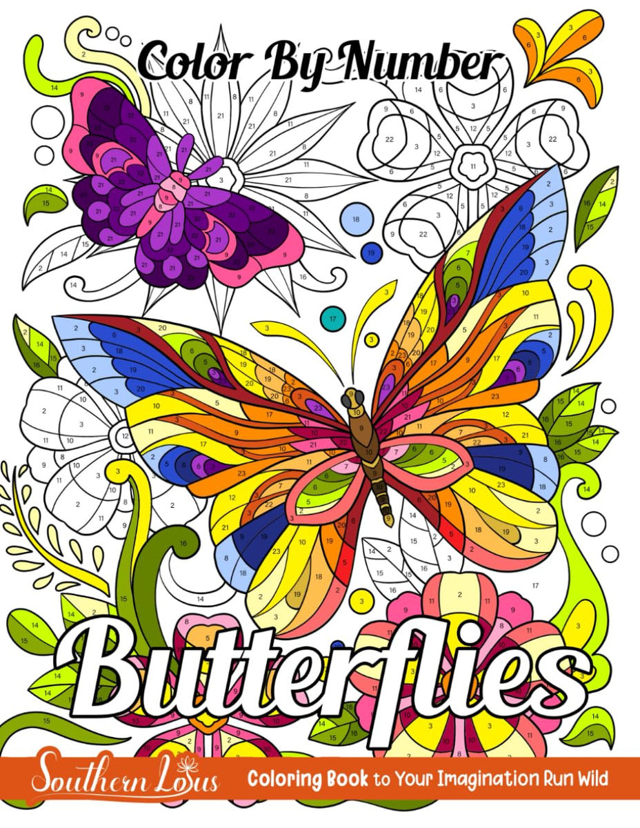 Color By Number Butterfly Coloring Pages