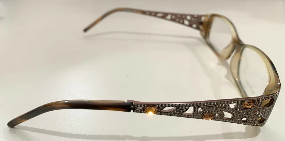 NEW AUTHENTIC VALENTINO 5613/U OAIB HAVANA BEIGE RHINESTONE  EYEGLASSES FRAME - Image 3 of 4