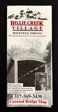 1990s Billie Creek Village Rockville IN Covered Bridge Map VTG Travel Brochure
