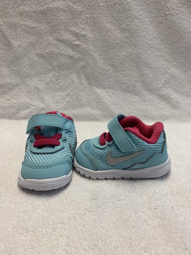 Nike Flex Experience 4 infant Baby Girls Blue/pink Shoes--size 2 C - Picture 1 of 10