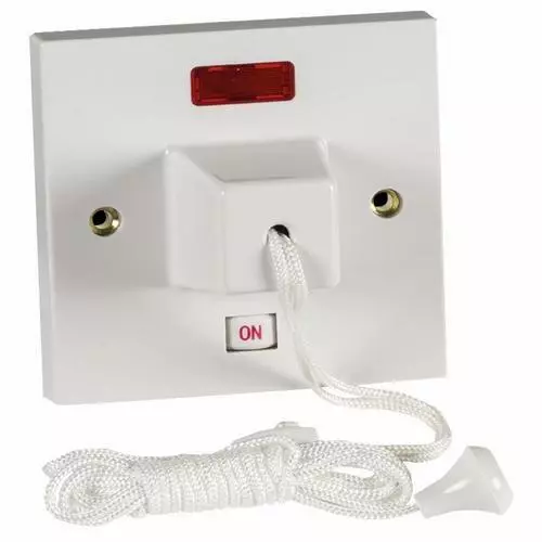Shower Ceiling Pull Cord Electrical Switch 45 Amp Double Pole