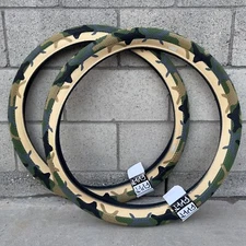 PAIR OF CULT BMX VANS BICYCLE TIRES 26 X 2.10" GREEN CAMO SE HARO
