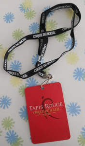 Cirque Du Soleil Alegria/Tapis Rouge Show Pass w Lanyard Embossed Black 2 Sided