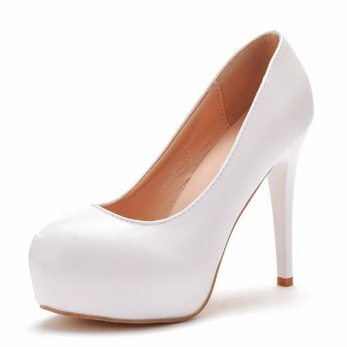Womens Fashion Round Toe Pumps High 