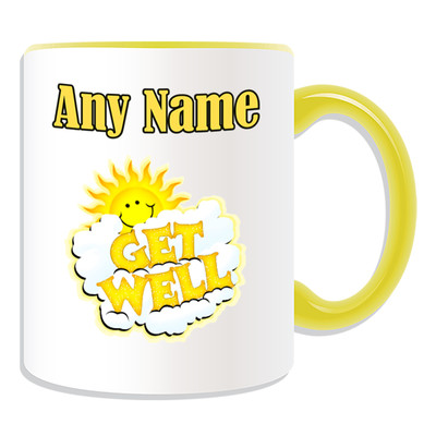 Personalisierte Geschenk Get Well Tasse Spardose Tasse lustig Neuheit Sonne Sonnenschein guter Tee
