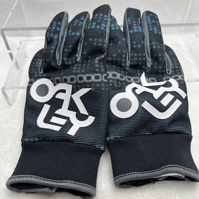 Mens Oakley Blue Black Light Winter Grip Gloves Size Small  Riding Lightweight