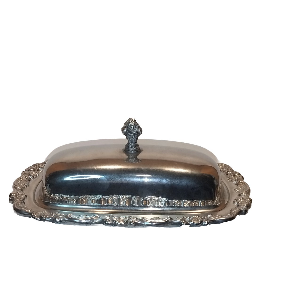 Oneida Covered Butter Dish 8 inches, Du Maurier Silverplate, USA