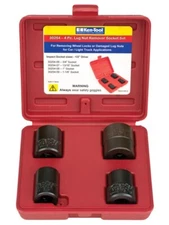 KEN TOOL 30254 4 PIECE 1/2" DRIVE LUG NUT REMOVAL IMPACT SOCKET SET