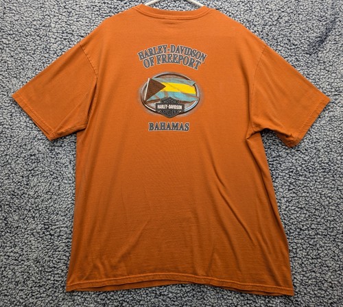 Camiseta Harley Davidson Bahamas Para Hombre XL Estampado Gráfico Manga Corta Motociclista Naranja - Imagen 1 de 13