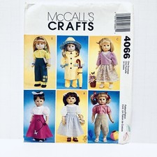 McCall's Crafts 4066; ©2003; 18" Doll Clothes Sewing Pattern UNCUT