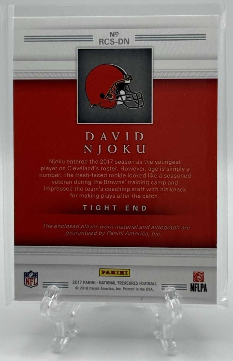 David Njoku 2017 Panini National Treasures Rookie Colossal RPA