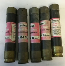 CEFCO CSS-R 35 SHORT TRAP FAST ACTING FUSE 35A 600VAC CLASS RK-5 ***LOTOF5*** 