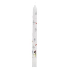 Countdown To Christmas Advent Dinner Candle - Snowman And Snowflake Design