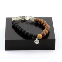 Steine Und Mineralien. Armband Quarz Turmalin Rutil Aus Brasilien + Onyx Perlen