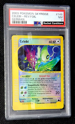 Pokemon Celebi Crystal secret Reverse-Holo DE 145/144 Skyridge PSA 7NM