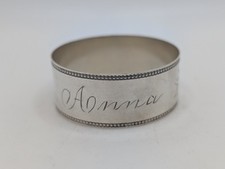 Antique International Watrous Sterling Silver Napkin Ring "Anna" engraving, 10g