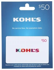 Kohl's $50 Physicsal Gift Card ( Free Shipping )